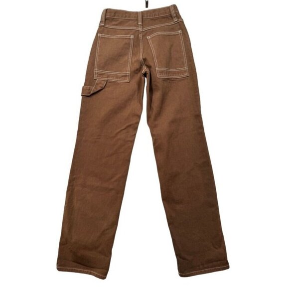John Galt Brandy Melville High Rise Y2K Brown Carpenter Jeans Women's Small S - Picture 2 of 8